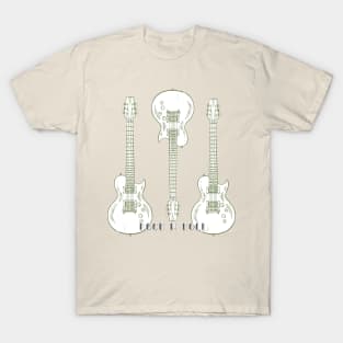 WHITE GUITAR CLASSIC ROCK N ROLL MUSIC T-Shirt